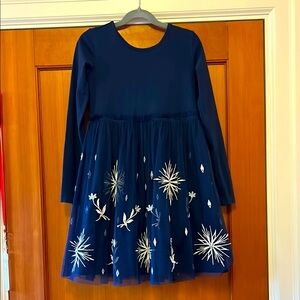 Hanna Andersson excellent condition Elegant Navy Blue Kids Dress (size 8)